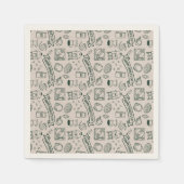 Modern Millennial Dad Doodle Pattern Father's Day Servet (Voorkant)
