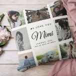 Modern Mimi Chic Moederdag Familie Foto Collage Kussen<br><div class="desc">We houden van je,  Mimi: Voor de beste oma ooit in je leven gooit een moderne,  trendy instagram familie foto collage kussens met chic script typografie en je persoonlijke naam en boodschap.</div>