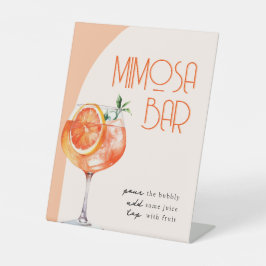 Modern Mimosa Bar Aperol Spritz Vrijgezellenfeest Reclamebord Met Voetstuk