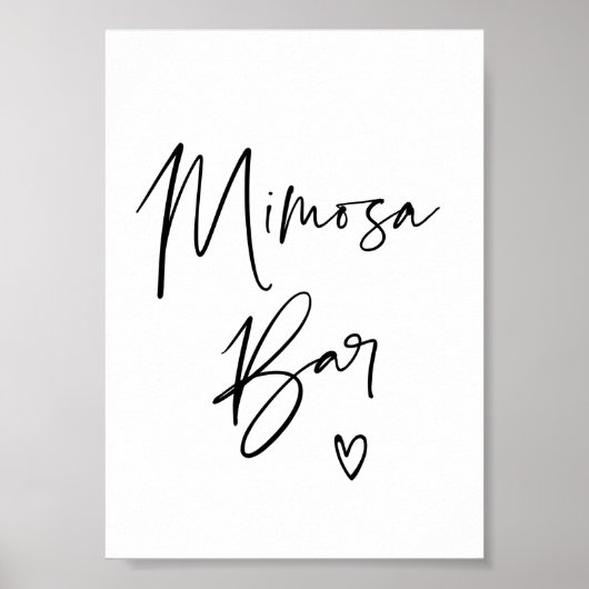 Modern Mimosa Bar Sign for Wedding Verloving Poster (Voorkant)