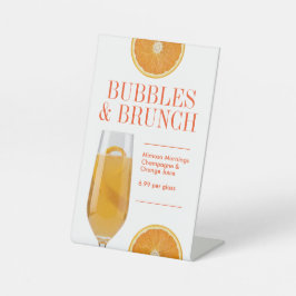 Modern Mimosa Cocktail Bar or Table Brunch LTO Reclamebord Met Voetstuk