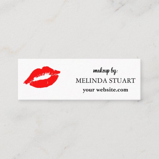 Modern Mini Makeup, artiest rode lippen Mini Visitekaartje (Voorkant)