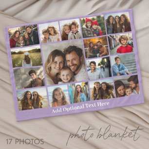 Modern Minimaal 17 Foto Collage Galerij Paars Fleece Deken