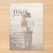 Modern, minimaal, 1 foto, bruiloft acryl uitnodigingen (Voorkant)