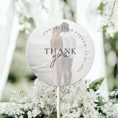 Modern, minimaal, 1 foto, bruiloft ronde sticker