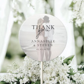 Modern, minimaal, 1 foto, bruiloft ronde sticker