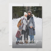 Modern Minimaal 1 foto Kerst Elegant Script Feestdagenkaart (Voorkant)