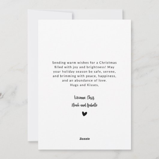 Modern Minimaal 1 foto Kerst Elegant Script Feestdagenkaart (Achterkant)