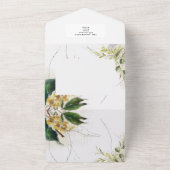 Modern minimaal 1 foto-kerstelegant script Al All In One Uitnodiging (Buitenkant)