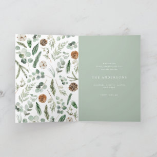 Modern minimaal 1 foto-kerstelegant script Ho Feestdagen Kaart