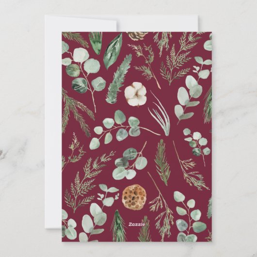 Modern minimaal 1 foto-kerstelegant script Ho Feestdagenkaart (Achterkant)