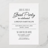 Modern Minimaal 1 Foto Roos Goud Afstuderen Folie Uitnodiging (Achterkant)