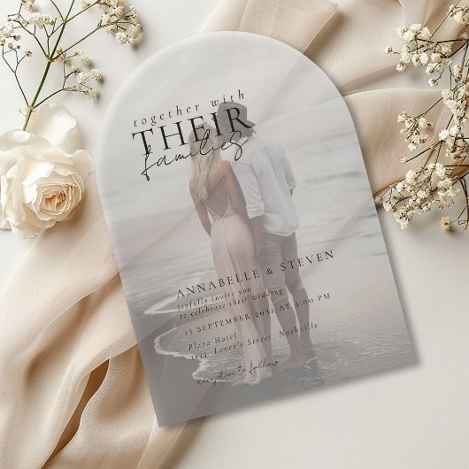 Modern, Minimaal, 1 Foto, Trouwen Acryl Uitnodigingen