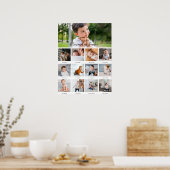 Modern minimaal | 1e jaar 12 foto collage maand poster (Keuken)