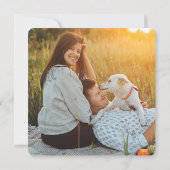 Modern minimaal 2 foto All-in-One QR RSVP bruiloft Kaart (Achterkant)