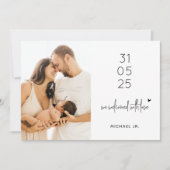 Modern Minimaal 2 Foto Baby shower Bedankkaart (Voorkant)