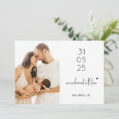 Modern Minimaal 2 Foto Baby shower Bedankkaart (Staand voorkant)