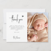 Modern Minimaal 2 Foto Baby shower Bedankkaart (Achterkant)