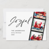 Modern minimaal 2 foto Joyful Kerstred (Voorkant)