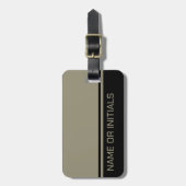 Modern, minimaal 2 kleuren ontwerp met naam - Zwar Bagagelabel (Voorkant verticaal)