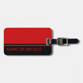 Modern, minimaal 2 kleuren ontwerp met naam zwart  bagagelabel (Voorkant horizontaal)