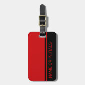 Modern, minimaal 2 kleuren ontwerp met naam zwart  bagagelabel (Voorkant verticaal)