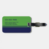 Modern, minimaal 2 kleuren ontwerp - Naam blauw gr Bagagelabel (Achterkant horizontaal)