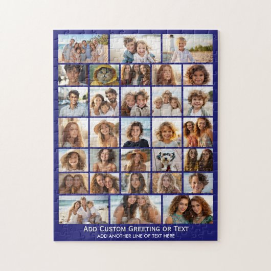 Modern Minimaal 31 Foto Collage met Script Tekst Legpuzzel (Verticaal)