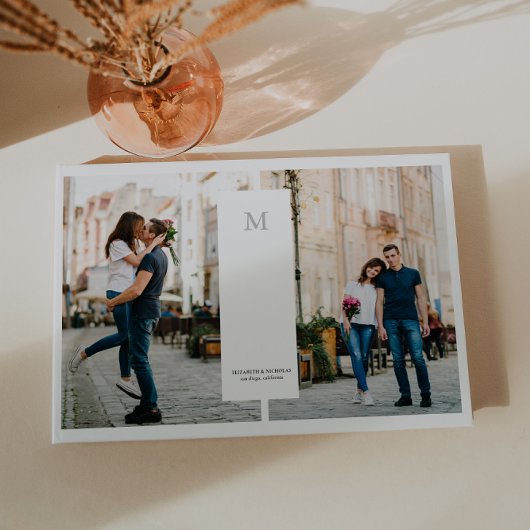 Modern minimaal | 3 foto monogram bruiloft gastenboek
