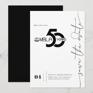 Modern Minimaal   50e Gala Bewaar de Datum Save The Date