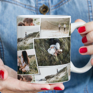 Modern minimaal 5 foto elegant uniek familiecadeau koffiemok