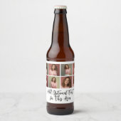 Modern minimaal 8 fotorooster collage - wit bier etiket (Voorkant)