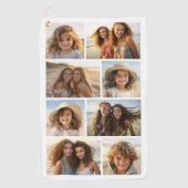 Modern minimaal 8 fotorooster collage - wit golfhanddoek (Voorkant)