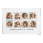 Modern minimaal 8 fotorooster collage - wit kussensloop (Voorkant)