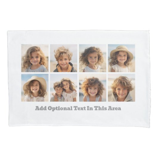 Modern minimaal 8 fotorooster collage - wit kussensloop (Voorkant)