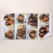 Modern minimaal 8 fotorooster collage - wit strandlaken (Voorkant)