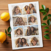 Modern minimaal 8 fotorooster collage - wit theedoek