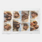 Modern minimaal 8 fotorooster collage - wit theedoek (Horizontaal)