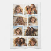 Modern minimaal 8 fotorooster collage - wit theedoek (Verticaal)