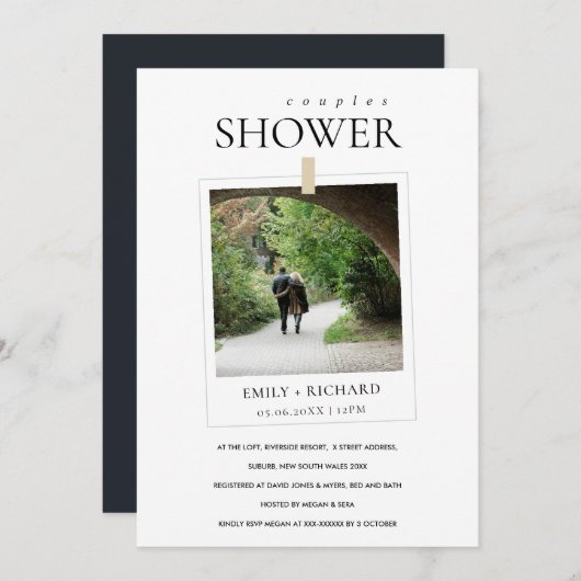 MODERN MINIMAAL AANGEPASTE FOTO-KOPPELS WINKELEN I BEDANKKAART (Voorkant / Achterkant)