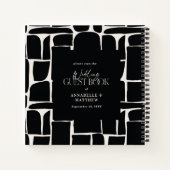 Modern minimaal abstract elegant huwelijksgastenbo notitieboek (Achterkant)