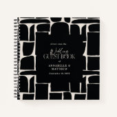 Modern minimaal abstract elegant huwelijksgastenbo notitieboek (Voorkant)