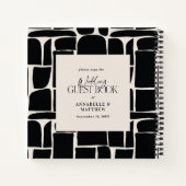 Modern minimaal abstract elegant huwelijksgastenbo notitieboek (Achterkant)