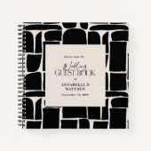 Modern minimaal abstract elegant huwelijksgastenbo notitieboek (Voorkant)