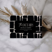 Modern minimaal abstract zwart wit bruiloft detail notitiekaartje