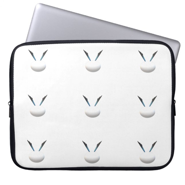 MODERN MINIMAAL ART SHINING WHITE WERELDBOLLEN LAPTOP SLEEVE (Voorkant)