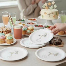 Modern minimaal baby shower papieren bordje