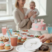 Modern minimaal baby shower papieren bordje