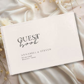 Modern, minimaal, beige, bruiloft gastenboek