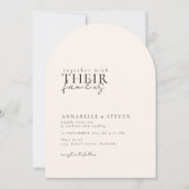 Modern, minimaal, beige, bruiloft kaart (Voorkant)